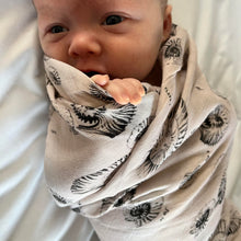 Load image into Gallery viewer, baby in swaddle receiving blanket