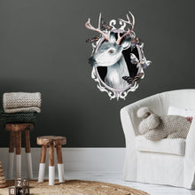 Load image into Gallery viewer, deer stag head decal in kids room with white child armchair