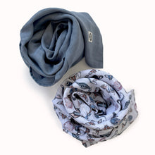 Load image into Gallery viewer, The Essential Muslin (set of 2) - Menagerie Print / Storm