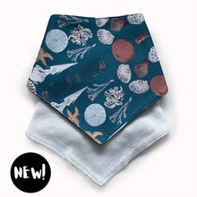 Load image into Gallery viewer, The Bandana Bib (set of 2) - Cabinet Print Teal / White
