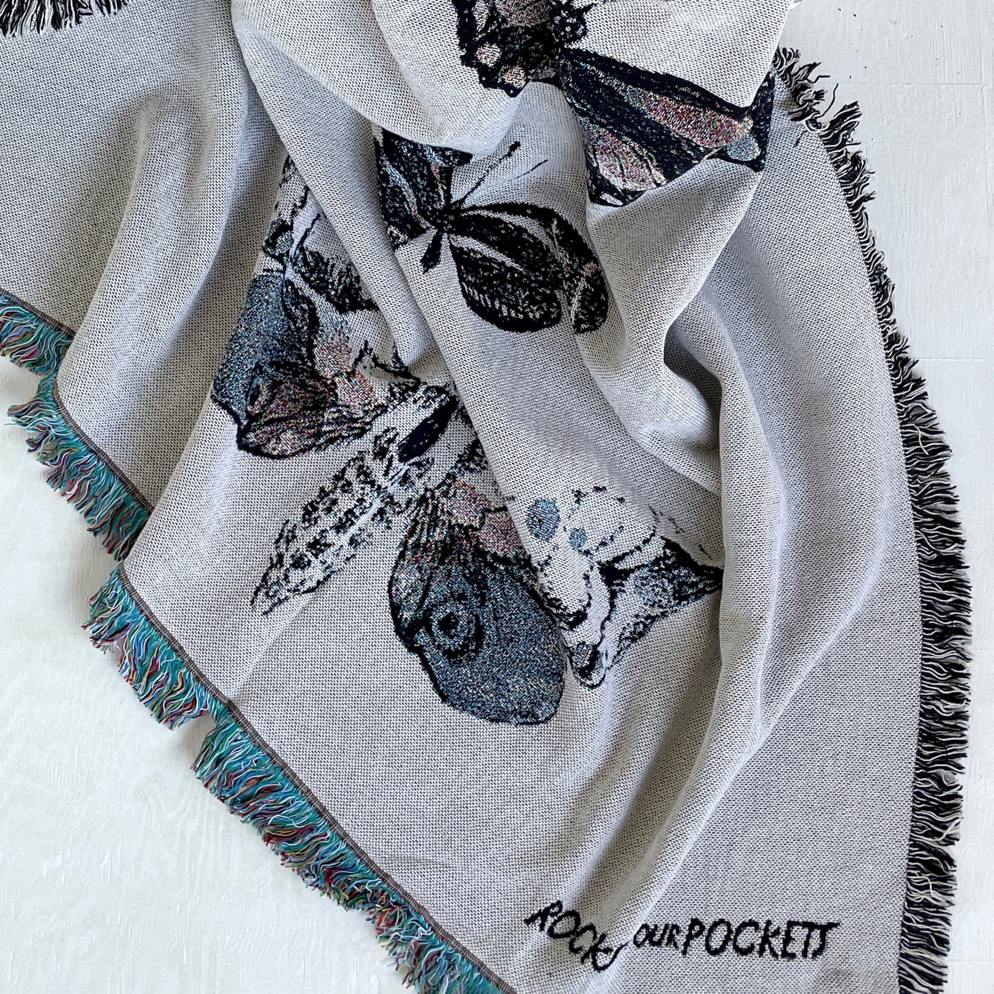 luxury cotton throw blanket with moth print - perfect gift for new moms